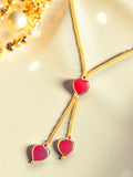 Gold-Plated Red Stone Pendant Necklace | Designer Jewelry Online India – Me19
