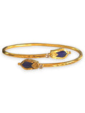 Me19 Micro Gold Plated Nagapadam Cuff Bangle | Blue Stone Jewellery  India