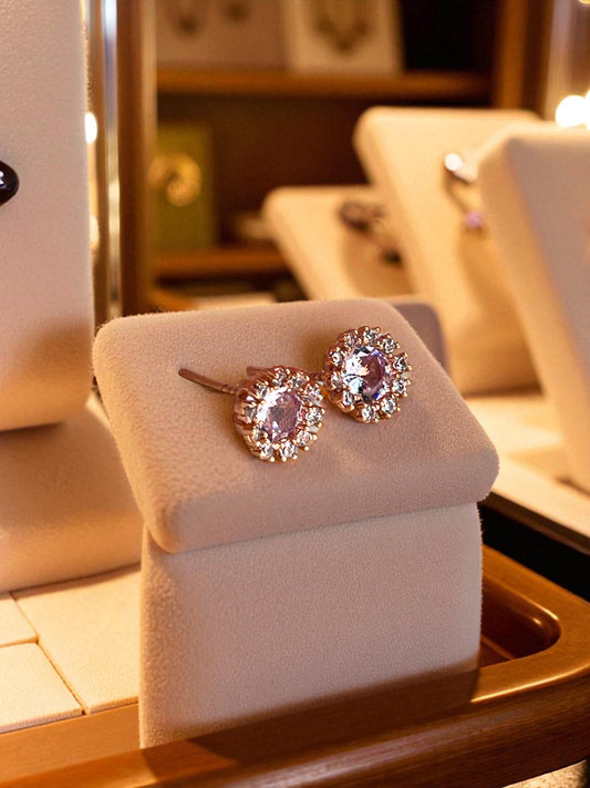 Me19 American Diamond Cluster Stud Earrings | Sparkling Floral Jewellery  India