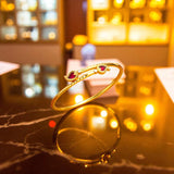 Me19 Micro Gold Plated Mango Cuff Bangle | Red Stone Jewellery, India