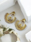 Me19 Pearl Edge Filigree Chandbali Earrings in India