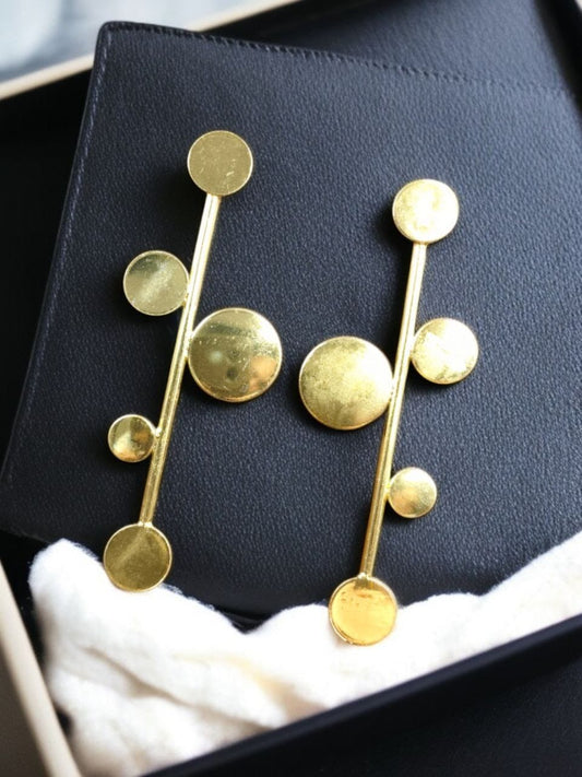 Me19 Earrings | Gold Statement Earrings | Geometric Jewellery | Modern Earrings | Minimalist Gold Earrings | Handcrafted Accessories | Art-Inspired Jewellery