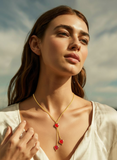 Gold-Plated Red Stone Pendant Necklace | Designer Jewelry Online India – Me19