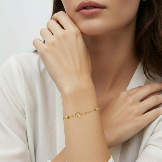 Me19 Micro Gold Plated Open Heart Bracelet | Minimalist Jewellery  India